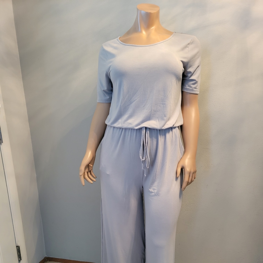 ZENANA Premium Jumpsuit,  Gray,  1X-2X